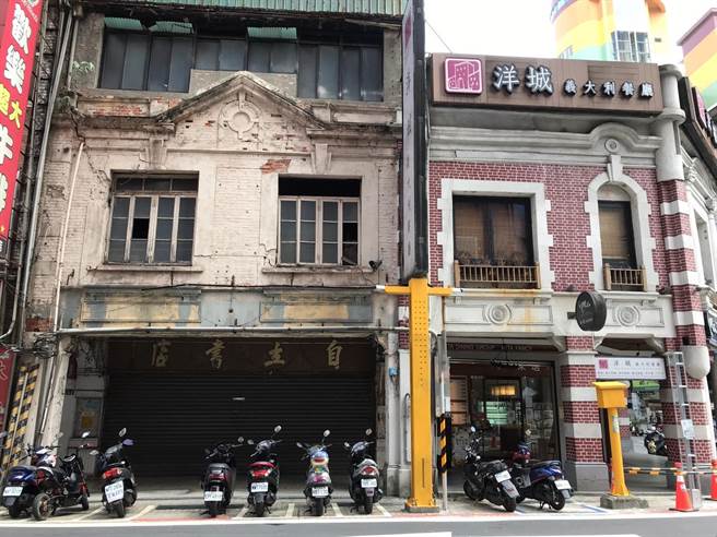 岸田文雄曾祖父岸田幾太郎曾在信二路、義二路口發展，經營「岸田呉服店」與「岸田喫茶部」，現為餐廳和書局。（陳彩玲攝）