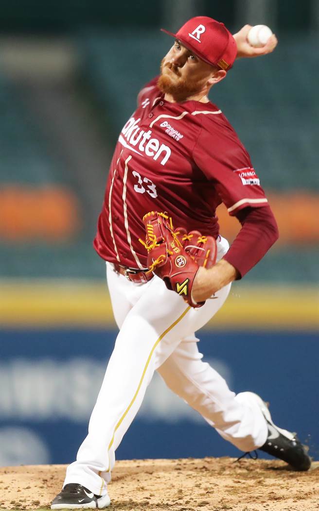 乐天桃猿洋投狂威6局仅失1分，夺下来台首胜。（季志翔摄）