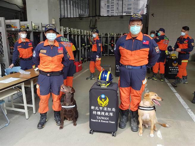 新北快搜部隊今進行緊急動員集結測試。（新北市消防局提供）