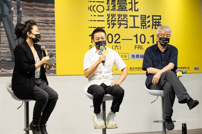 代言人李康生（中）和策展顾问郭力昕（右）在开幕活动接受访问。（电影戏剧业职业工会提供）