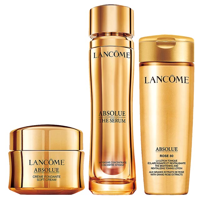 比漾广场兰蔻绝对完美黄金玫瑰精华组，价值1万7217元、特价1万1340元。（比漾广场提供）