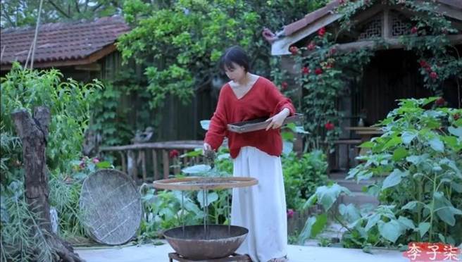 李子柒在家居装饰、服装、场景营造与拍摄技巧等方面，有令人意外的审美功力。（图／李子柒视频）