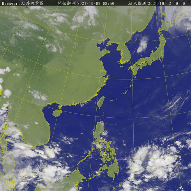 中央气象局预报指出，今天台湾附近水气稍微减少，降雨会比昨天少一些，偏东风环境下，东半部云量稍多偶有局部短暂阵雨，西半部大多为多云到晴，清晨南部受环境风和陆风辐合影响，有些局部降雨，午后中南部地区及北部山区有局部短暂雷阵雨，其中在中南部山区有局部大雨发生的机率，午后请留意天气的变化。（翻摄自中央气象局／林良齐台北传真）