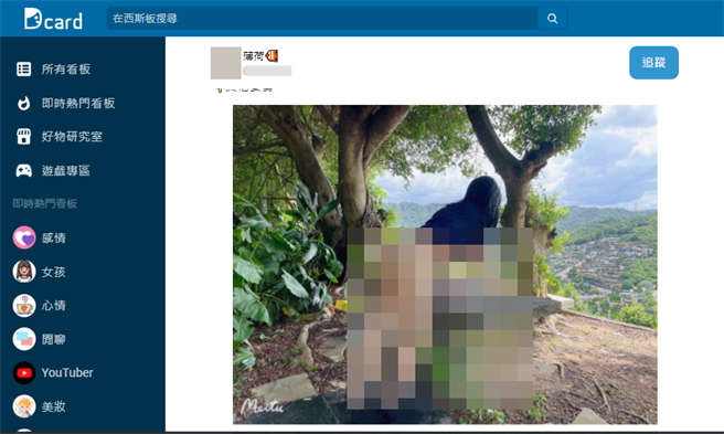女網友「薄荷」經常在Dcard上分享大尺度的照片與文章。（翻攝自Dcard）