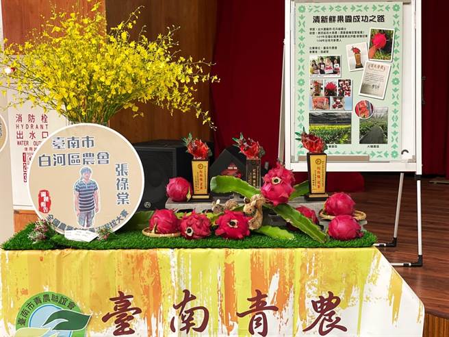 白河区农会所辅导青农张禄棠代表台南荣获全国农业创新菁英选拔大赛亚军。（台南市政府提供／张毓翎台南传真）