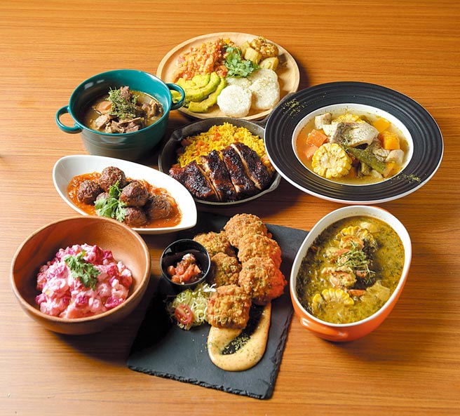 〈加勒比海邦交国美食嘉年华4人飨宴组〉由八道菜组成。图／外交部