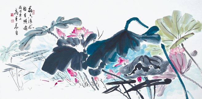 高惠芬2020年創作的水墨作品「荷香清風自在悠遊」。圖／高惠芬提供