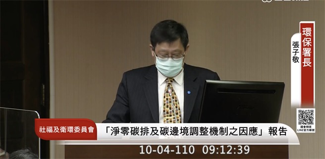 环保署长张子敬。（撷取自国会频道直播）