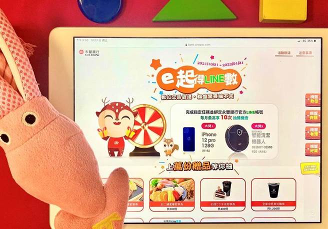 （永豐銀行推出「e起得LINE數」活動，完成任務可抽大獎。圖／永豐銀行提供）