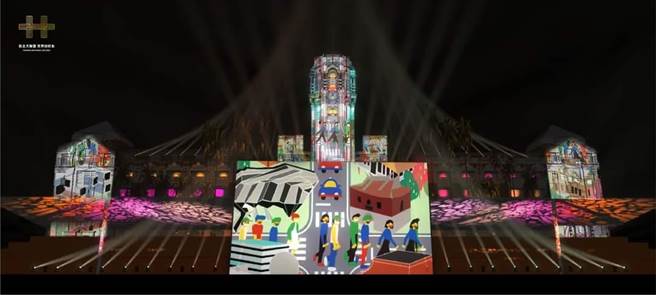 国庆总统府光雕展演明天登场，晚间每半小时一场。总统府提供