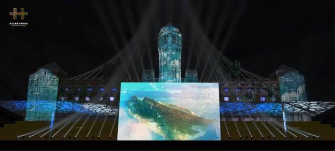 国庆总统府光雕展演明天登场，晚间每半小时一场。总统府提供