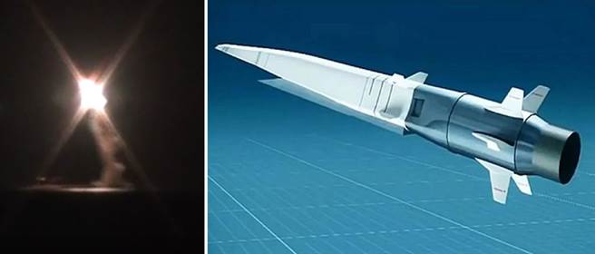 北德文斯克從暗夜中發射鋯石飛彈。(圖/俄羅斯國防部)