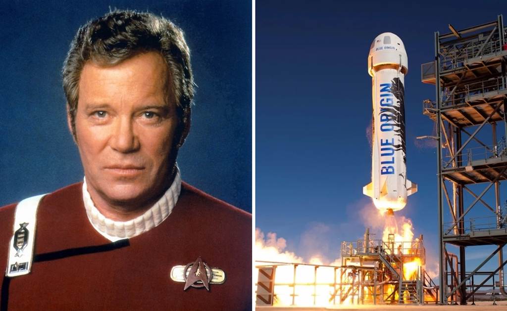 「寇克舰长」威廉薜特纳，将要搭乘蓝色起源太空船来场真正的星际旅行。图/TWITTER(photo:ChinaTimes)
