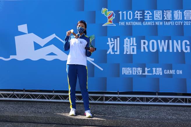 東奧甜姐兒黃義婷，今天在全運會划船女子單人雙槳賽創下5連霸紀錄。(承筠行銷提供)