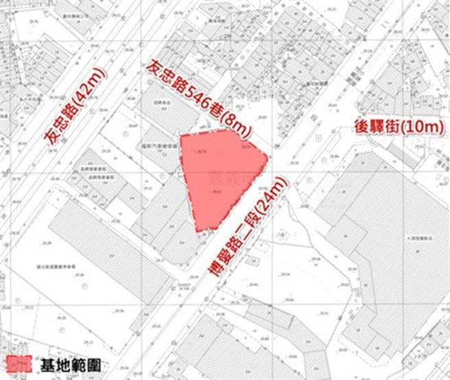 嘉義市「博愛安居」社會住宅用地圖示。（嘉義市政府提供）