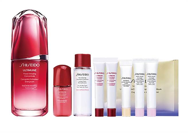 遠百信義A13周慶獨家，SHISEIDO國際櫃電波精華組，價值6990元、優惠價3555元。（遠百提供）