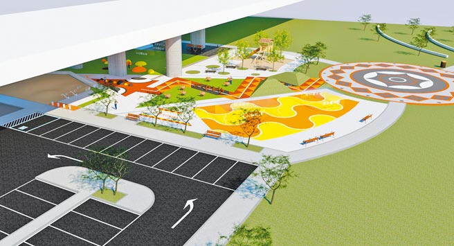 新北市三鶯大橋改建工程預計2023年完工，高灘處計畫橋下設綠地公園，將以原民部落為主題，打造原民特色遊戲場等設施。（新北市高灘處提供／蔡雯如新北傳真）