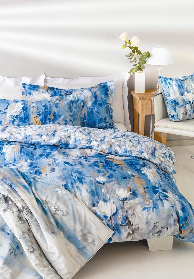 Mirabello FIORI D’ORIENTE数位印染床组，双人平单组2万5800元。（日比家族提供）