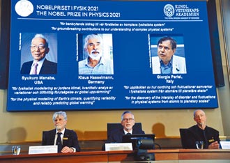 日德義3學者 共享諾貝爾物理獎
