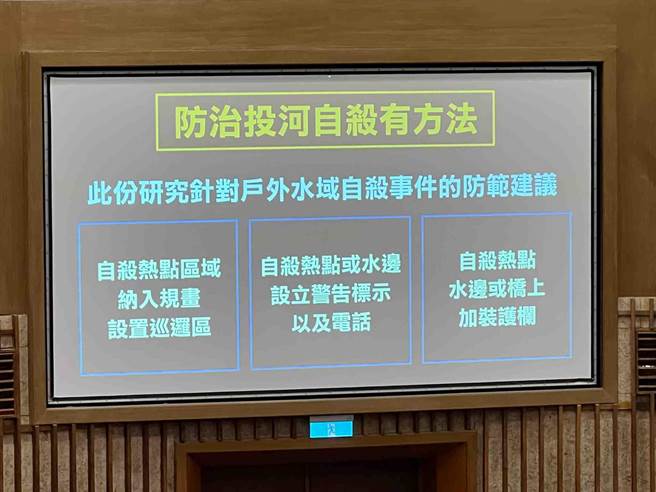 高市议员李眉蓁建议，避免爱河成轻生热点，应装设护栏、智慧监视，不要让爱河被贴标籤。（柯宗纬摄）