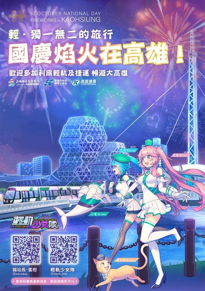 国庆焰火10日登场。（图／高雄捷运提供）