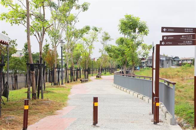 台南市政府工务局前年在月津港河畔开辟整建5座生态亲水公园，歷经1年多的工期，近日落成启用。（台南市政府提供／张毓翎台南传真）