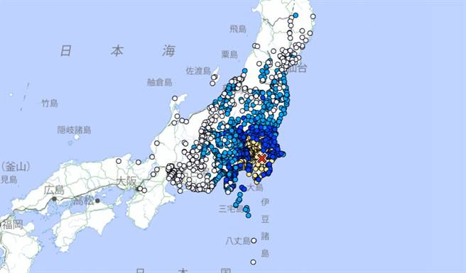 日本關東規模6.1地震 東京市區、埼玉明顯搖晃 最大震度5級（圖／日本氣象廳）