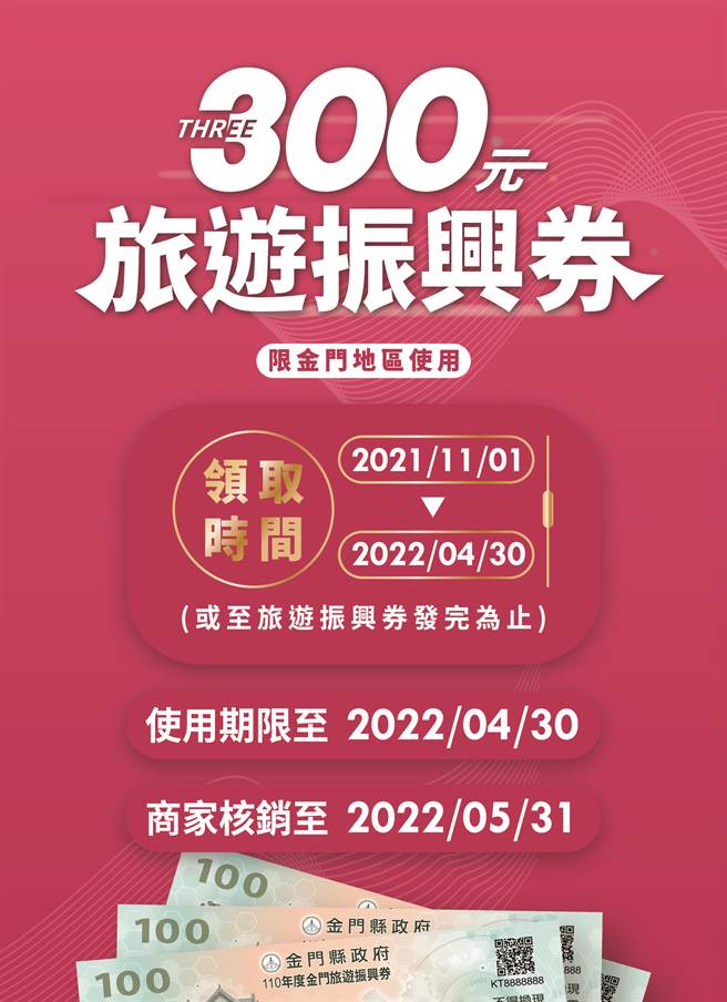 金门县府观光处推出「369旅游专案」图示之一。（金门县府观光处提供）