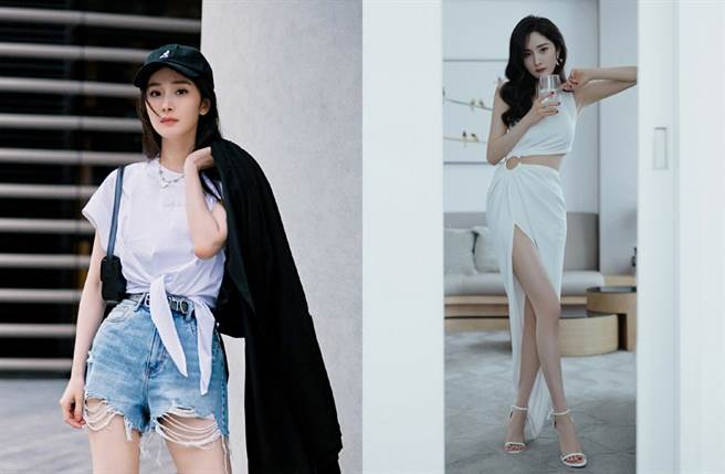 杨幂脸蛋精致、身材性感。（图／翻摄自嘉行杨幂工作室微博）