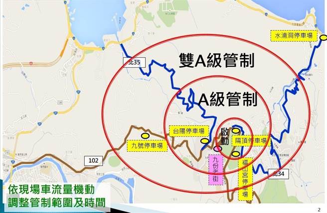 瑞芳分局规画连假期间将实施交通管制。（瑞芳分局提供）