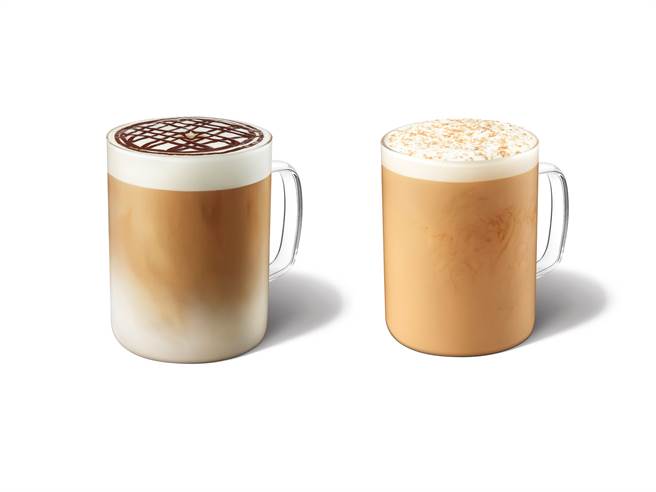 星巴克推出「星巴克振兴饮料券」，图中为可可玛奇朵、蜜香那堤。（图／品牌提供）