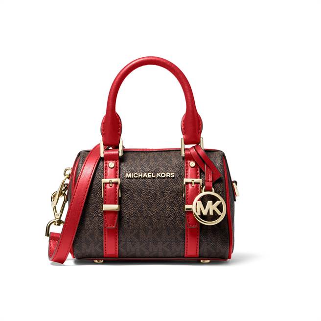BREEZEONLINE MICHAEL KORS红色老花两用提包，原价1万100元、特价5050元。（微风提供）