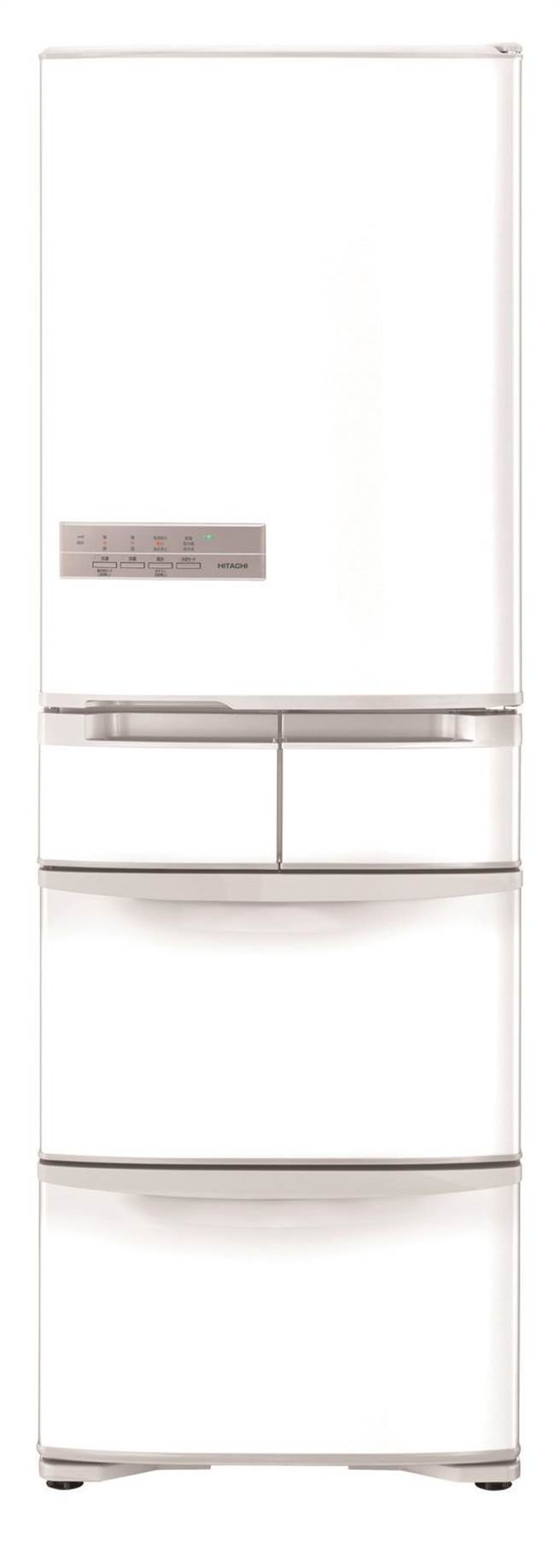 爱买HITACHI日立407L五门超变频冰箱RS42NJW，原价4万6900元、19日前特价4万2210元，用1万元纸本五倍券可折抵1万4000元。（爱买提供）