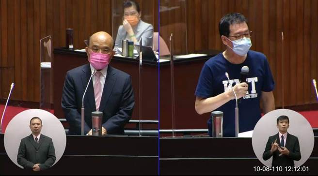 費鴻泰點名總召「拳頭解決」是絕招 柯建銘回敬「老費常罵」。（擷自國會直播頻道）