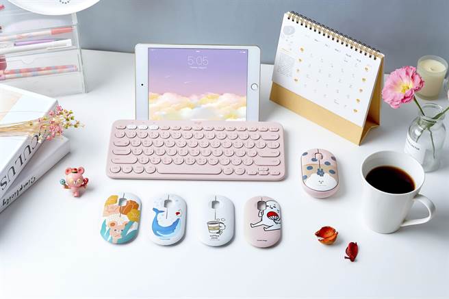 Logitech X Pebble M350 鹅卵石无线滑鼠，定价699元；Logitech X 毛毛虫文创「白日，梦工厂」实体通路限定款上盖单入，定价149元。（Logitech罗技提供）