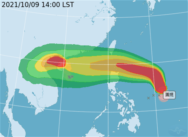 国庆日（10日）下半天开始，随着颱风外围风场靠近，台湾附近的东北风将增强，到了晚上降雨会更明显。(摘自气象局)