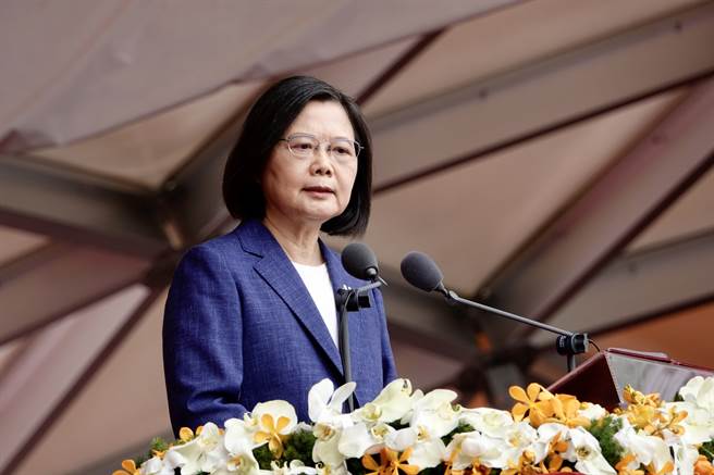 双十国庆庆祝大会10日登场，蔡英文总统在大会上致词。（ 陈信翰摄） 