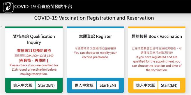 公費疫苗預約平台新增資格查詢功能(圖／截自COVID-19公費疫苗預約平台)