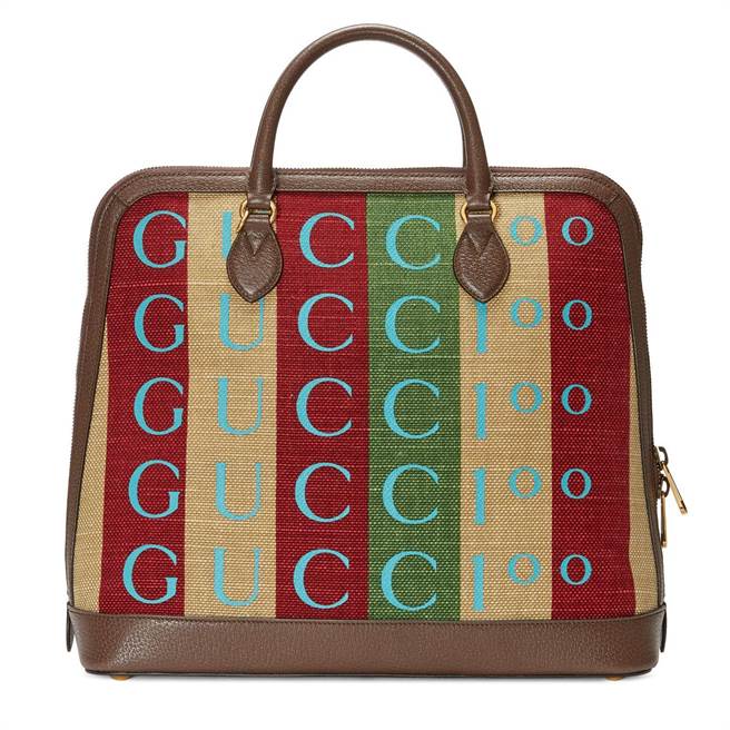 GUCCI百年庆Centennial多色条纹肩背提包，10万500元。（GUCCI提供）