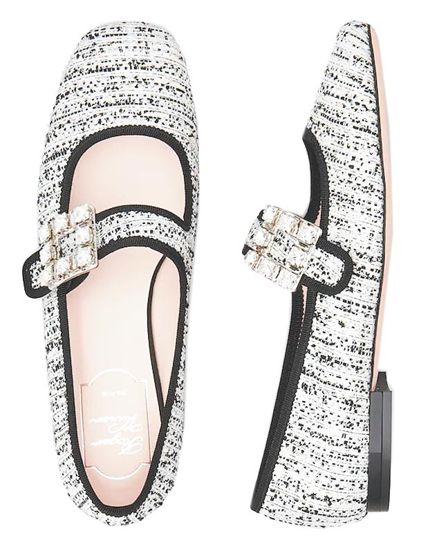 Roger Vivier Tres Vivier毛呢钻扣玛莉珍鞋4万6200元。（Tod's提供）
