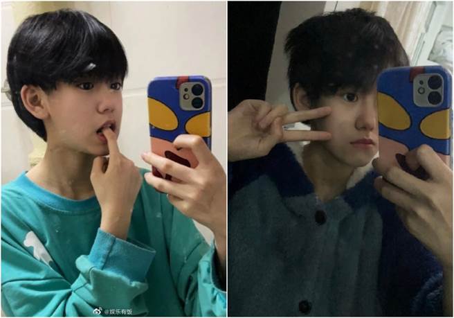 付佳源在微博上曾晒出多张可爱的自拍照，受到粉丝们喜爱。（图／微博@付佳源）