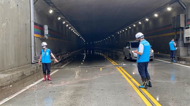 花莲市北滨外环道等地下道也因积水一度封闭。（花莲市公所提供／王志伟花莲传真）