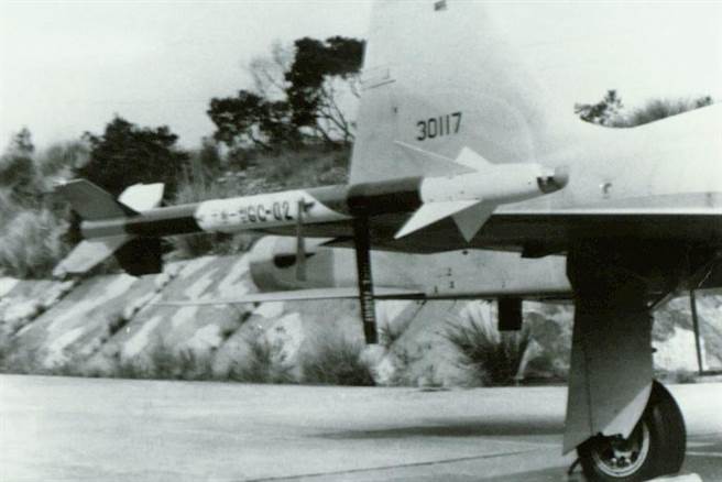 1986年天剑一型飞弹。（中央社摄）