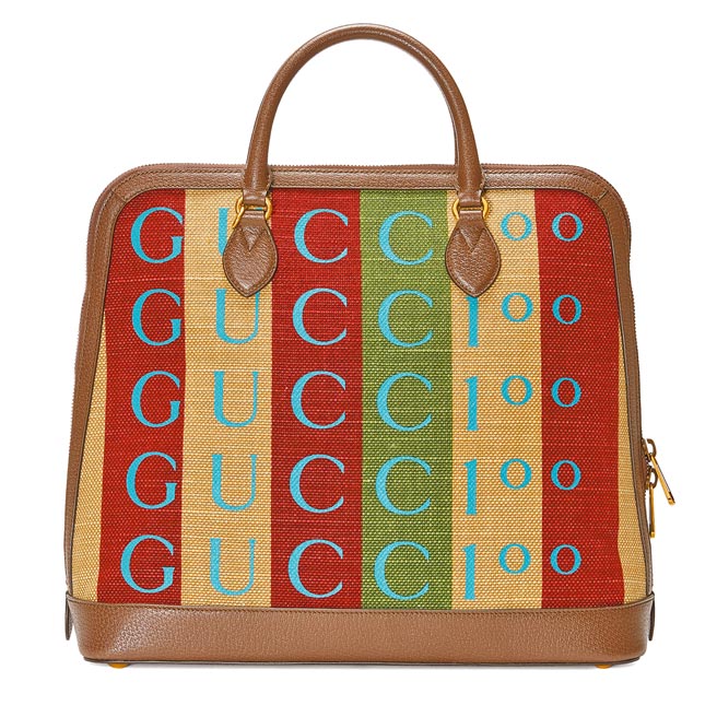 GUCCI百年庆Centennial多色条纹肩背提包，10万500元。（GUCCI提供）