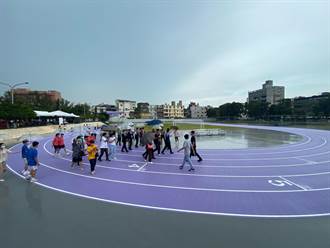竹市建華國中紫色薰衣草跑道正式啟用 學生讚譽有加