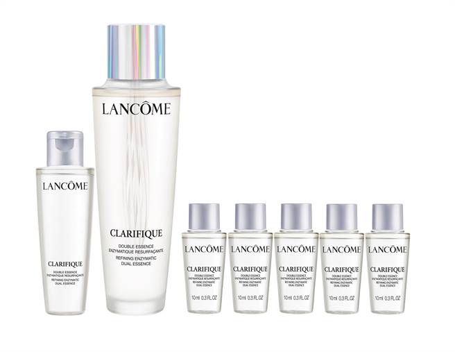 新光三越台北信义新天地「兰蔻超极光精露抢购组２大罐+5小罐共250ml」，原价5833元、特价3150元，五倍券独家满6000加赠50ml。（新光三越提供）