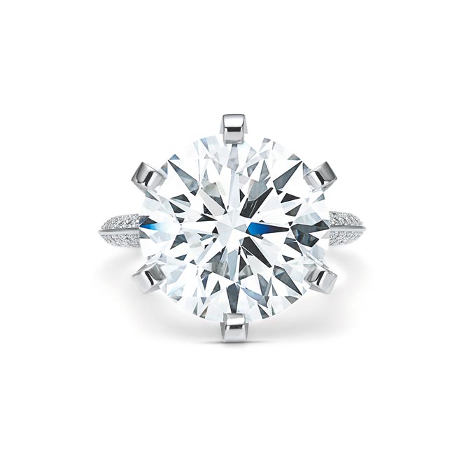 TIFFANY高级珠宝钻石戒指，逾10克拉钻石，近1亿元。（Tiffany & Co.提供）