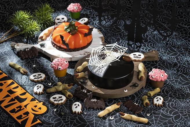 （迎接萬聖節，台北遠東香格里拉推出一系列節慶糕點，驚悚搞怪創意造型儀式感十足。圖／台北遠東香格里拉酒店提供）