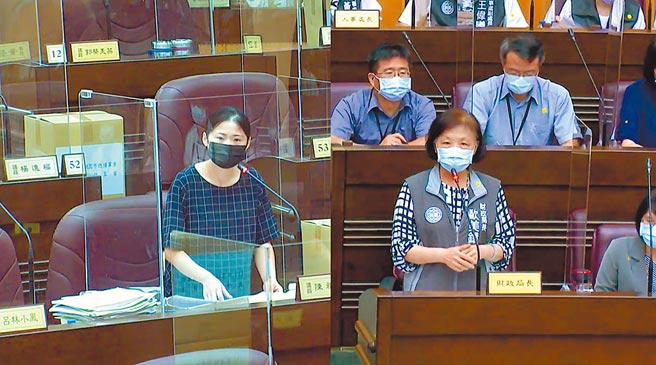 市議員陳雅倫向財政局長歐美鐶喊話，去抗議、爭取補助時，可以一起叫上議長和議員們。（陳夢茹翻攝）