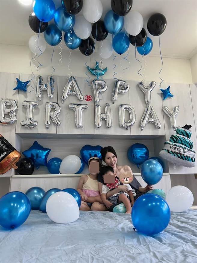 余苑綺日前替兒子慶祝2歲生日，看得出她身形消瘦許多。（圖／翻攝自余苑綺臉書）